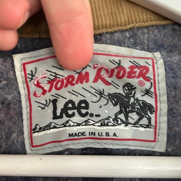 Vintage Lee Storm Rider Denim Jacket Corduroy Collar Lined Made in USA VTG - Picture 3 of 13